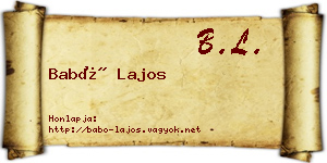 Babó Lajos névjegykártya